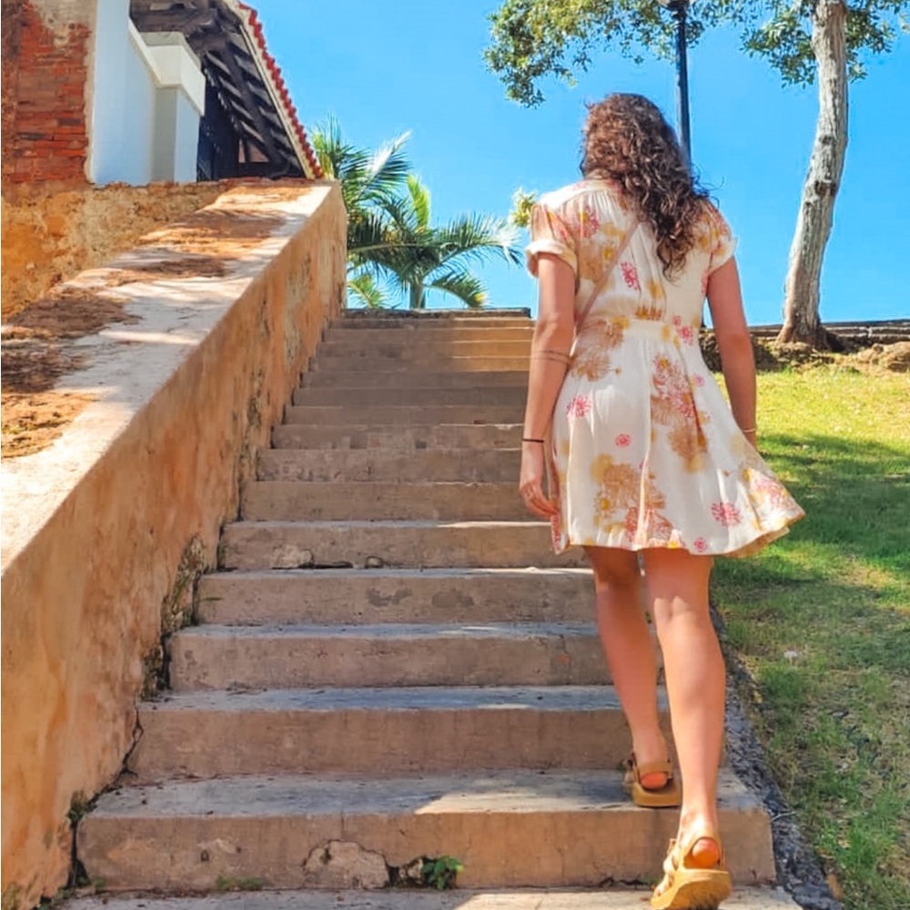 Free People Blue Hawaii Mini Dress in Cream Floral